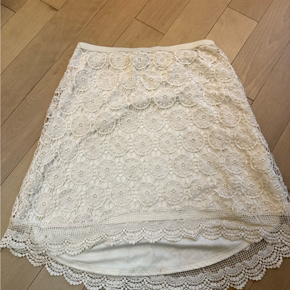 Willi Smith Cream Lace Mini Skirt - Picture 3 of 6